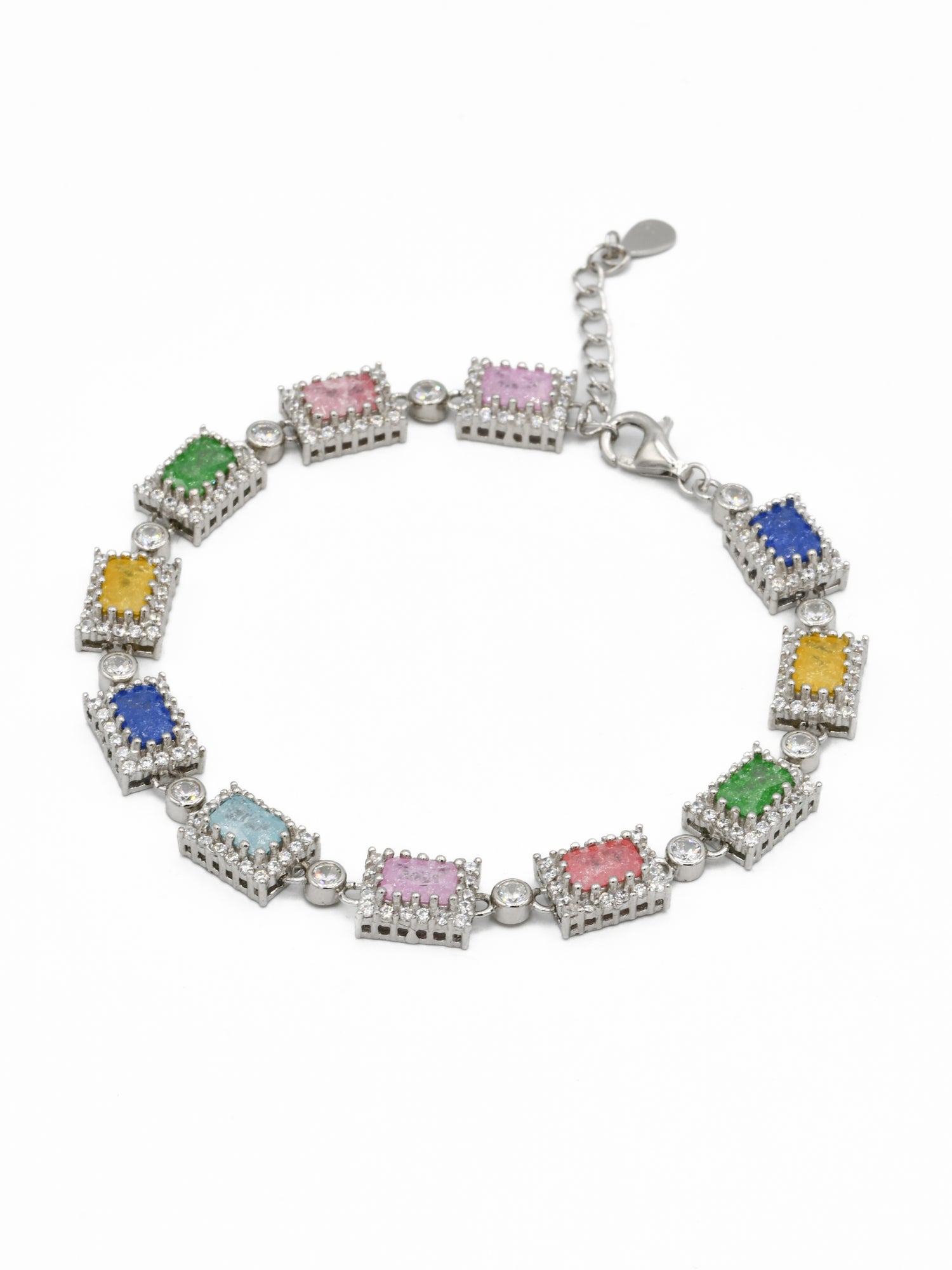 Silver Multi CZ Ladies Bracelet - Roop Darshan
