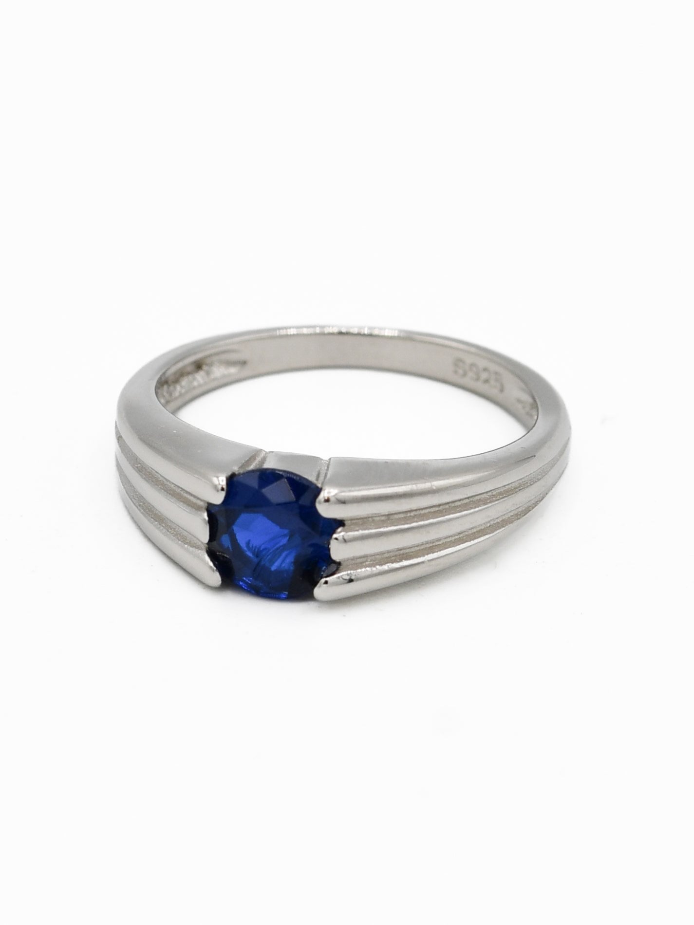 Silver Blue Stone Baby Ring - Roop Darshan