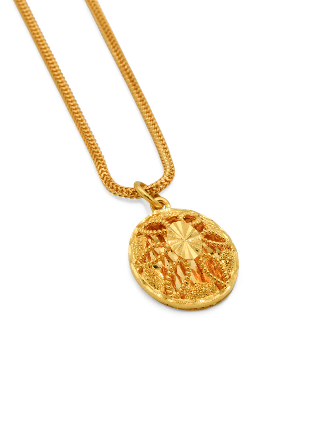 22ct Gold Oval Pendant - Roop Darshan