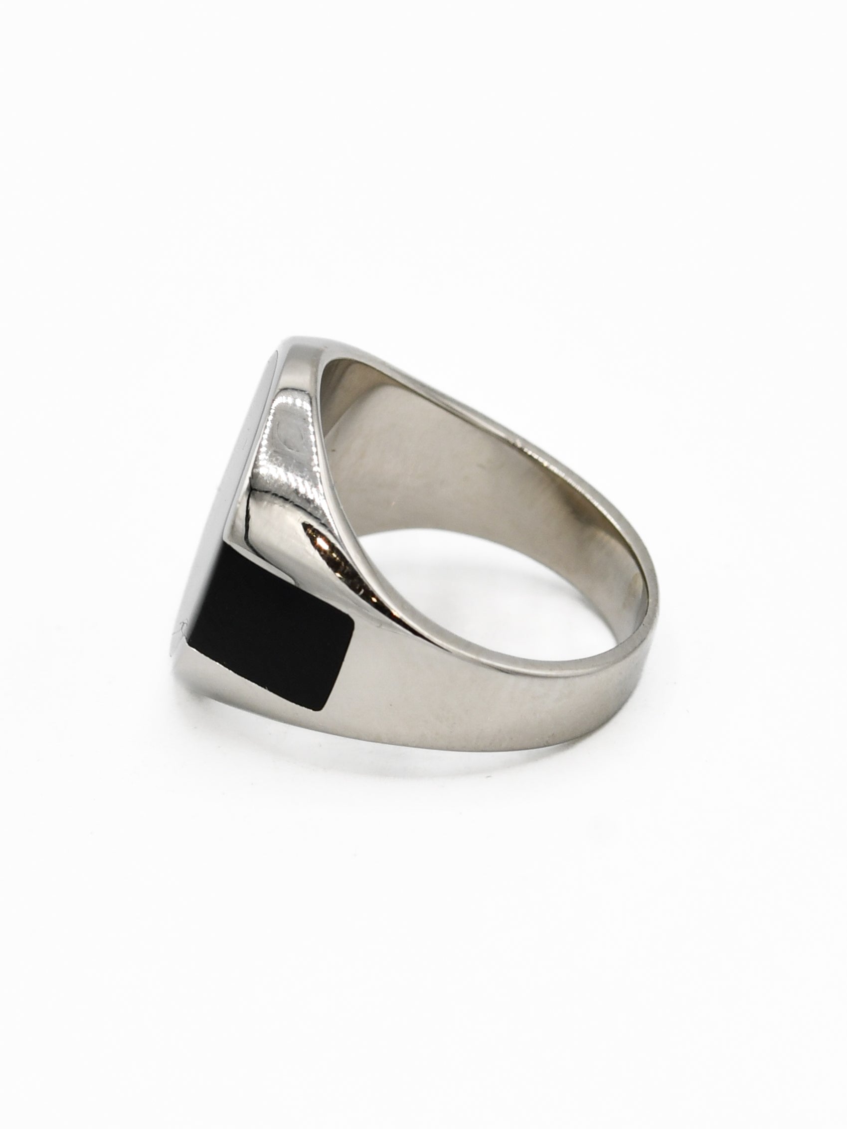 Silver Black Stone Ring - Roop Darshan