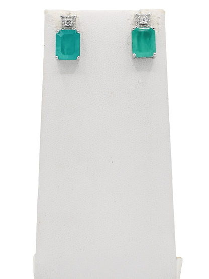 Silver CZ Necklace Set - Roop Darshan