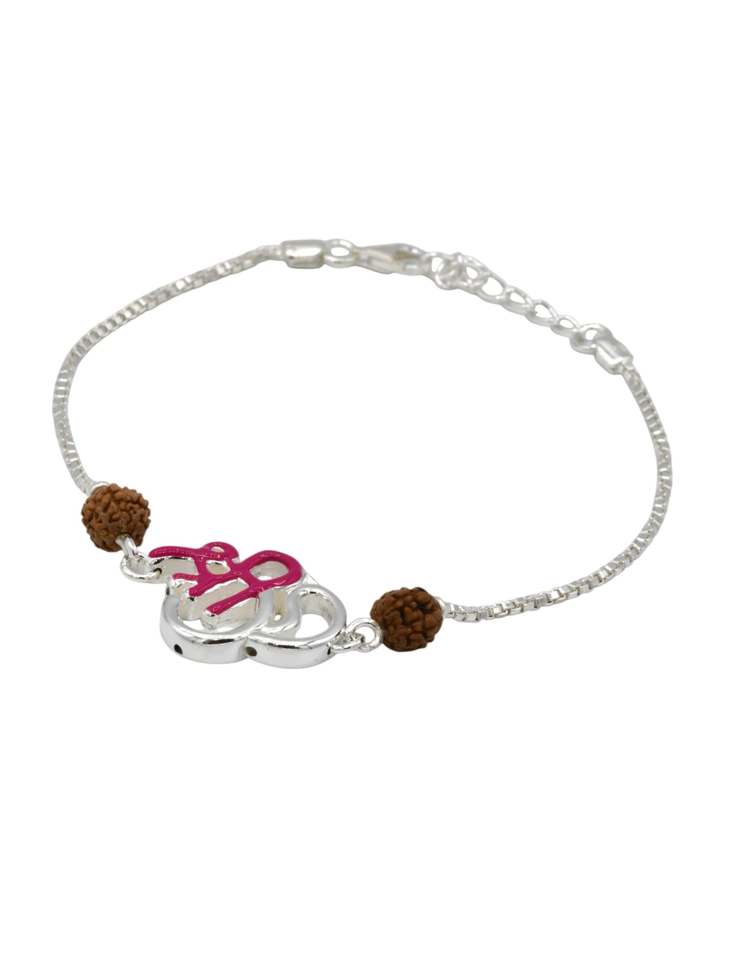 Silver Shree Om Rudraksh Rakhi Bracelet
