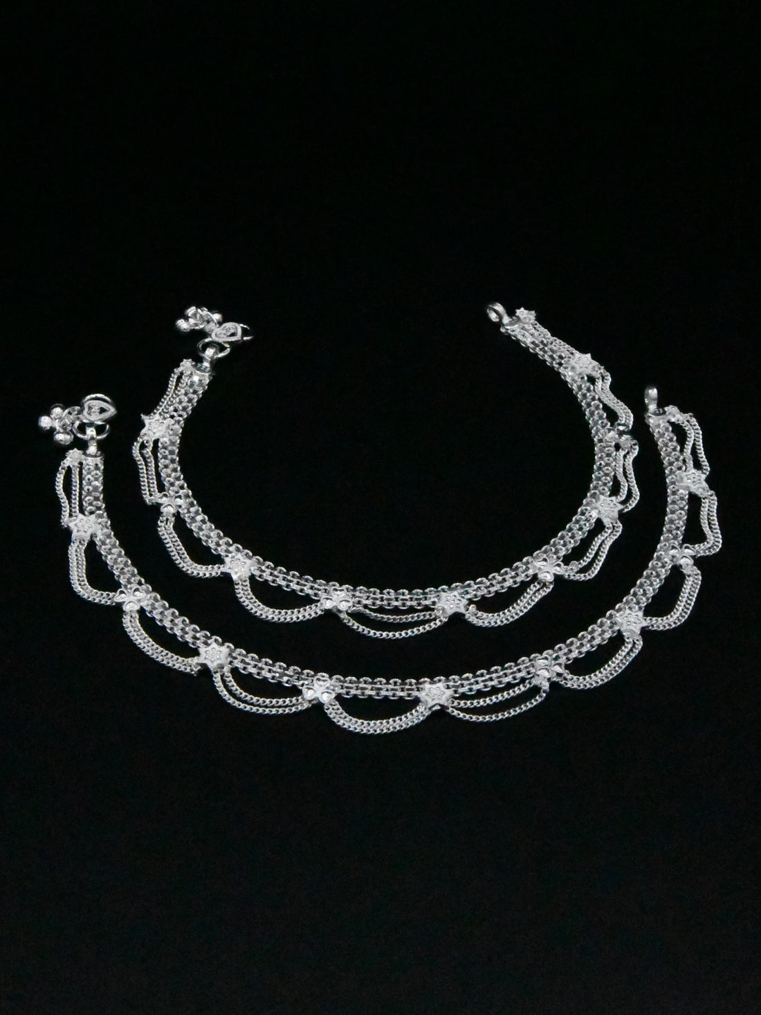 Ladies Silver Anklets - Roop Darshan