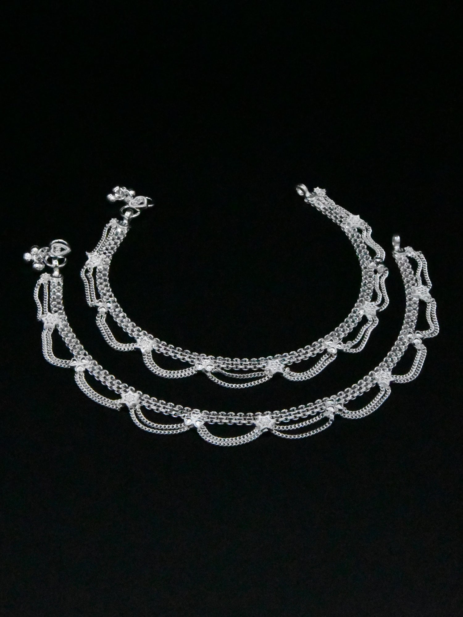 Ladies Silver Anklets - Roop Darshan