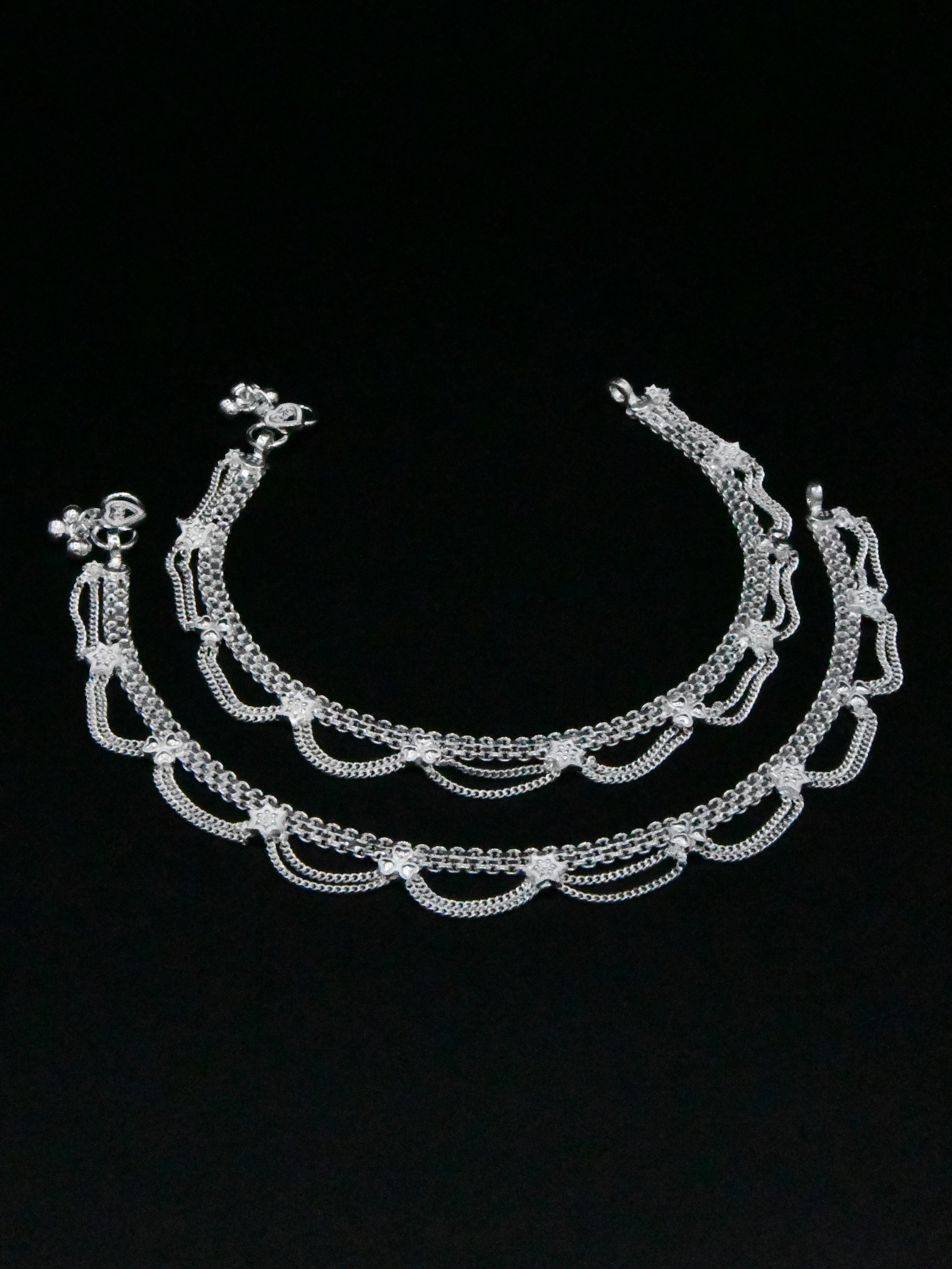 Ladies Silver Anklets - Roop Darshan