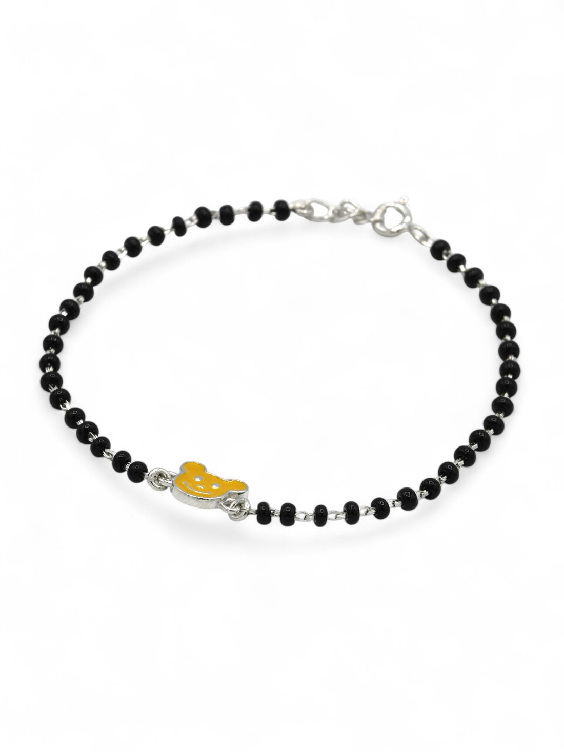 Silver Black Beads Bracelet