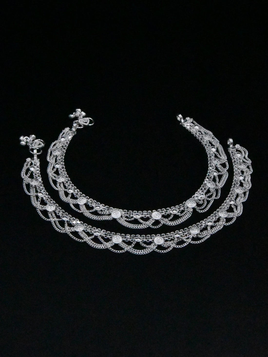 Ladies Silver Anklets - Roop Darshan