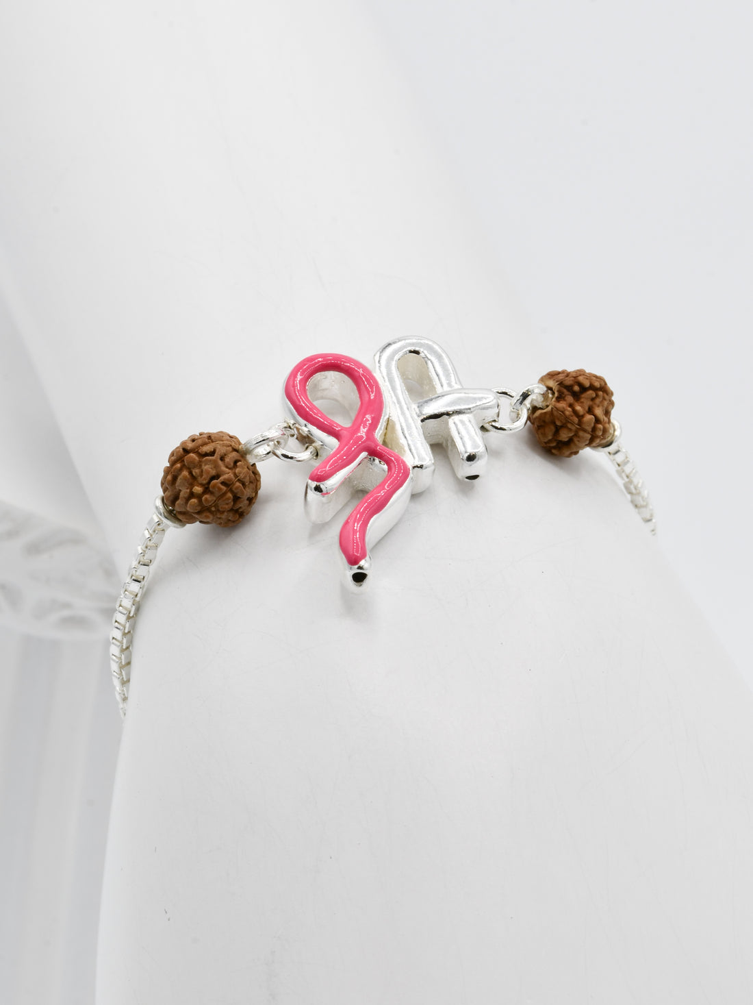 Silver Shree Rudraksh Rakhi Bracelet - Roop Darshan