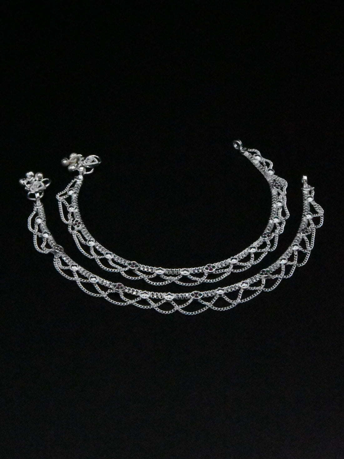 Ladies Silver Anklets - Roop Darshan