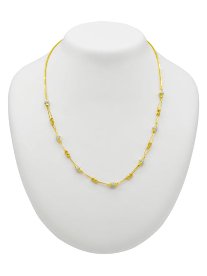 22ct Gold Two Tone Ball Fancy Chain 10.23 GMS - Roop Darshan