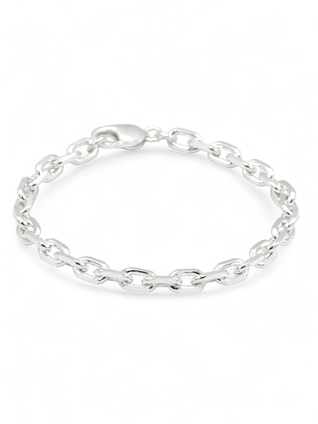 925 Sterling Silver Clip Mens Bracelet