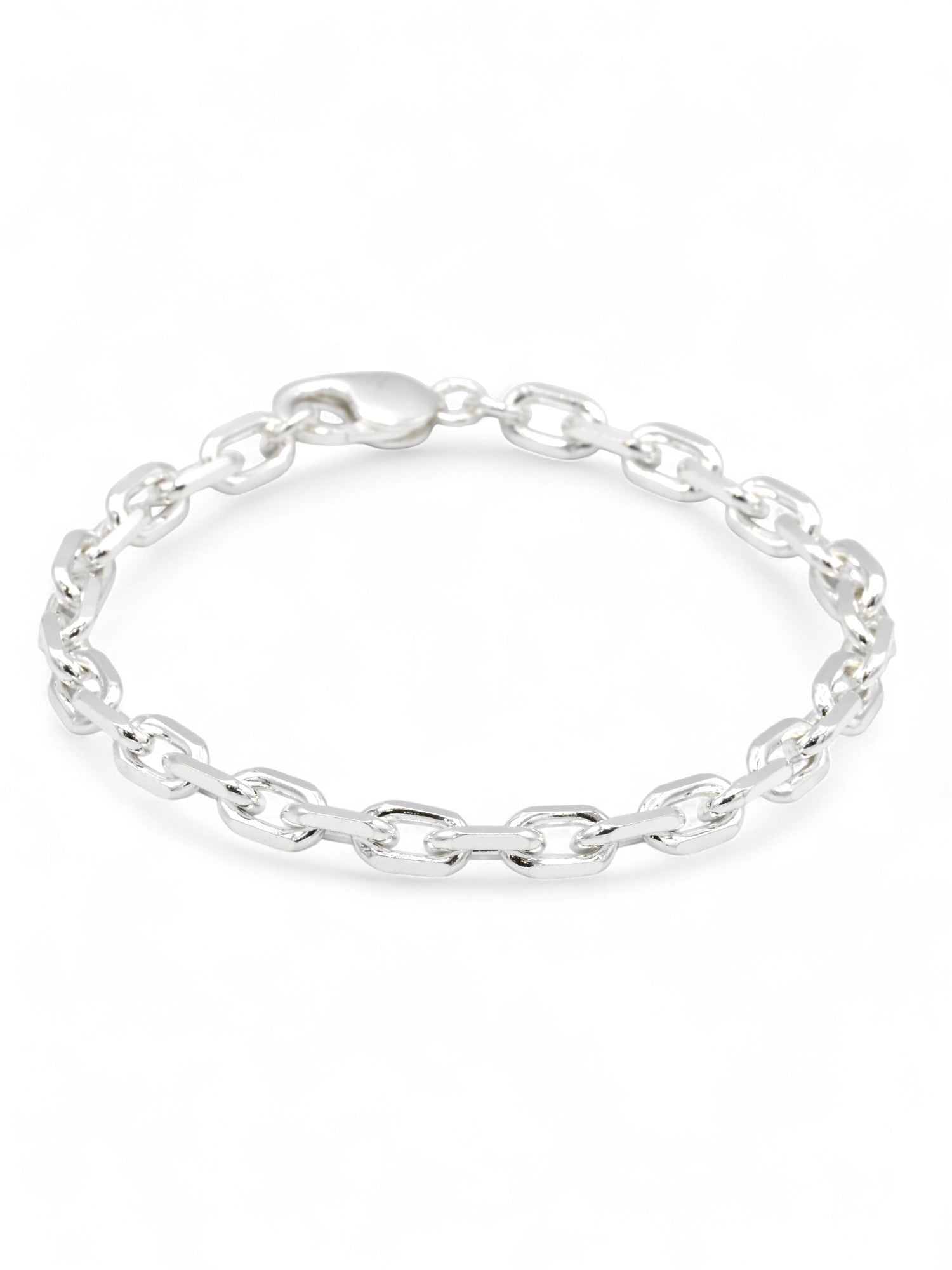 925 Sterling Silver Clip Mens Bracelet