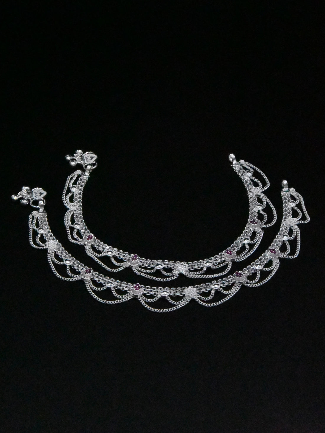 Ladies Silver Anklets - Roop Darshan
