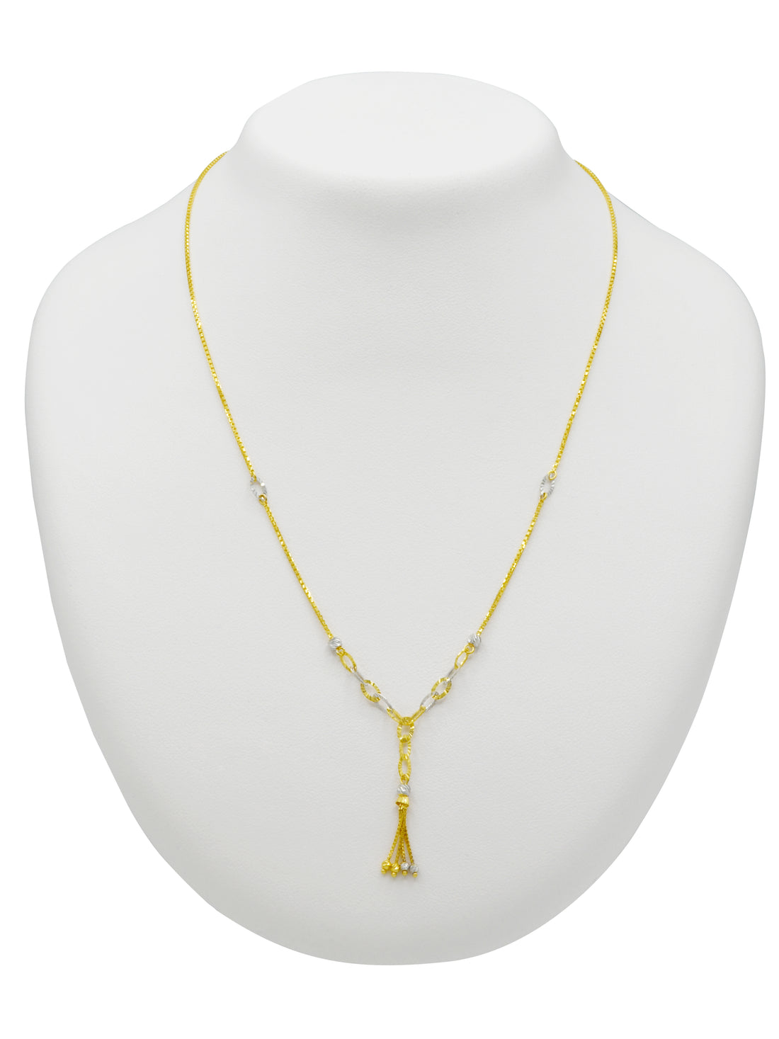 22ct Gold Two Tone Ball Fancy Chain 5.52 GMS - Roop Darshan