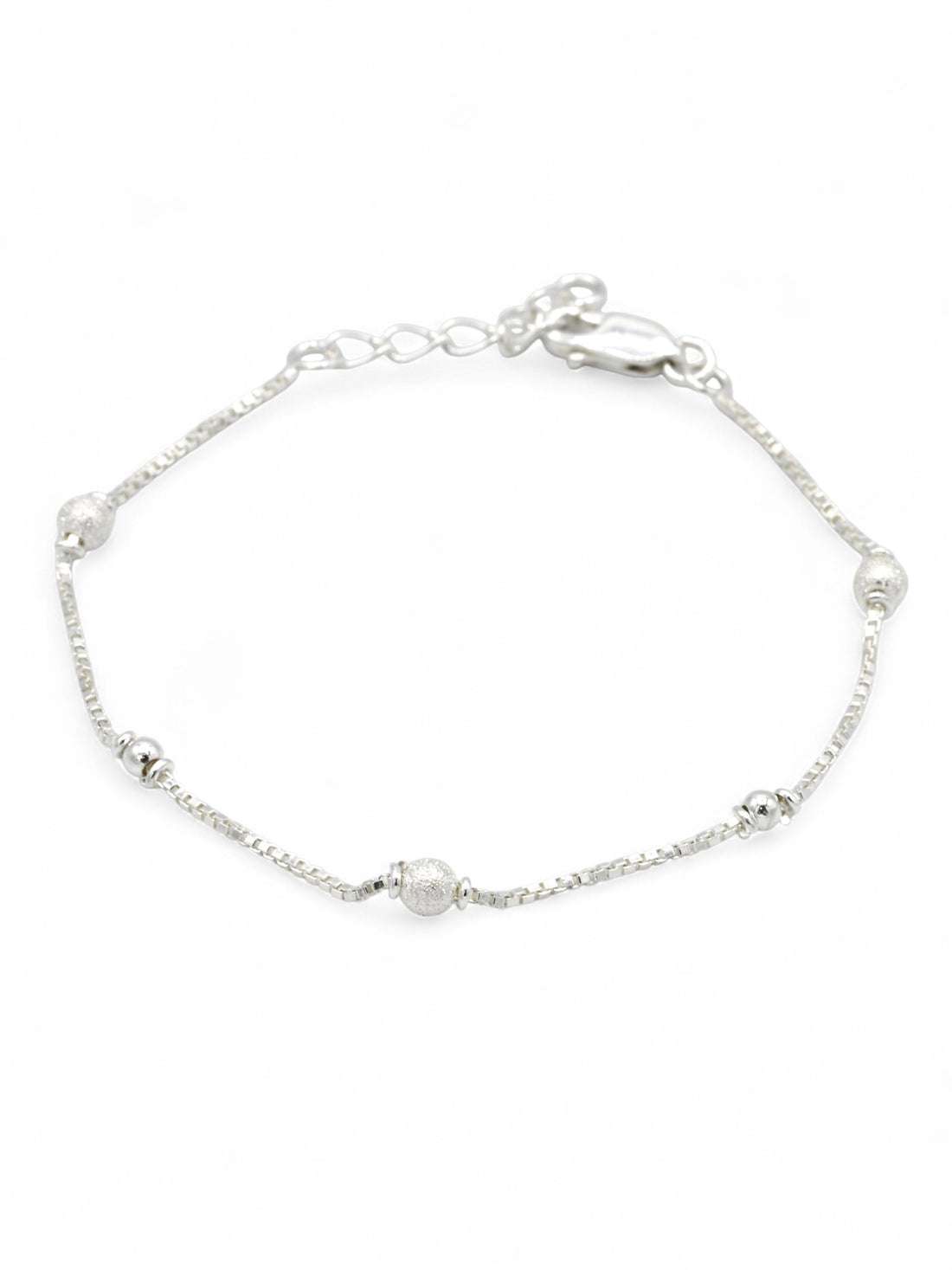 925 Sterling Silver Ball Ladies Bracelet - Roop Darshan
