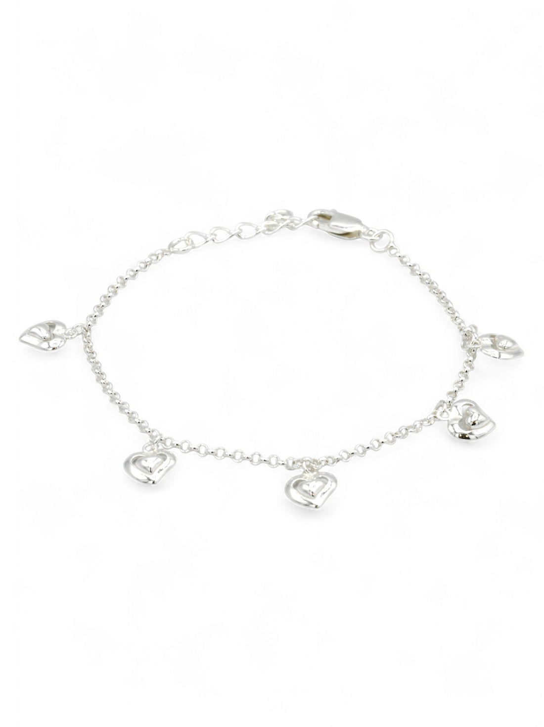 Silver Heart Charms Ladies Bracelet - Roop Darshan
