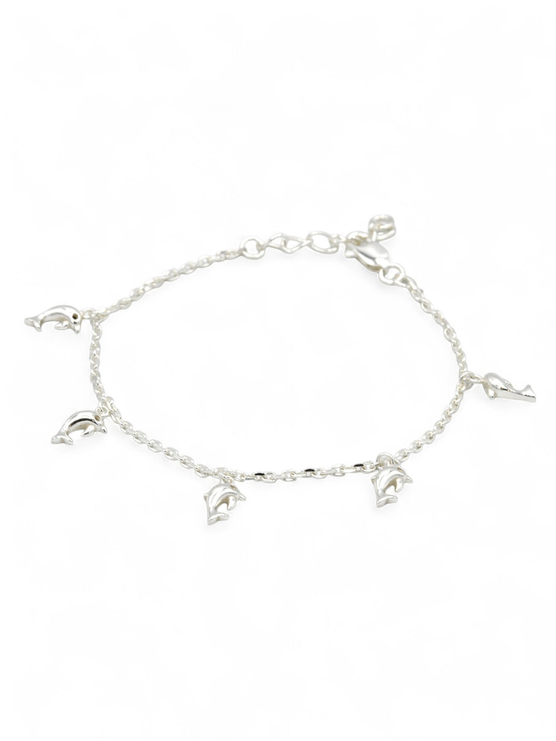 Sterling Silver Dolphin Charms Bracelet - Roop Darshan