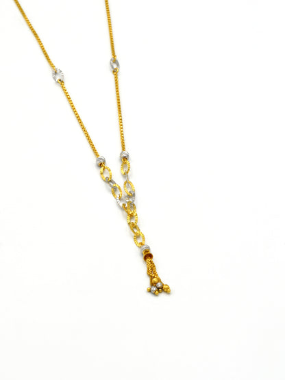 22ct Gold Two Tone Ball Fancy Chain 5.52 GMS - Roop Darshan