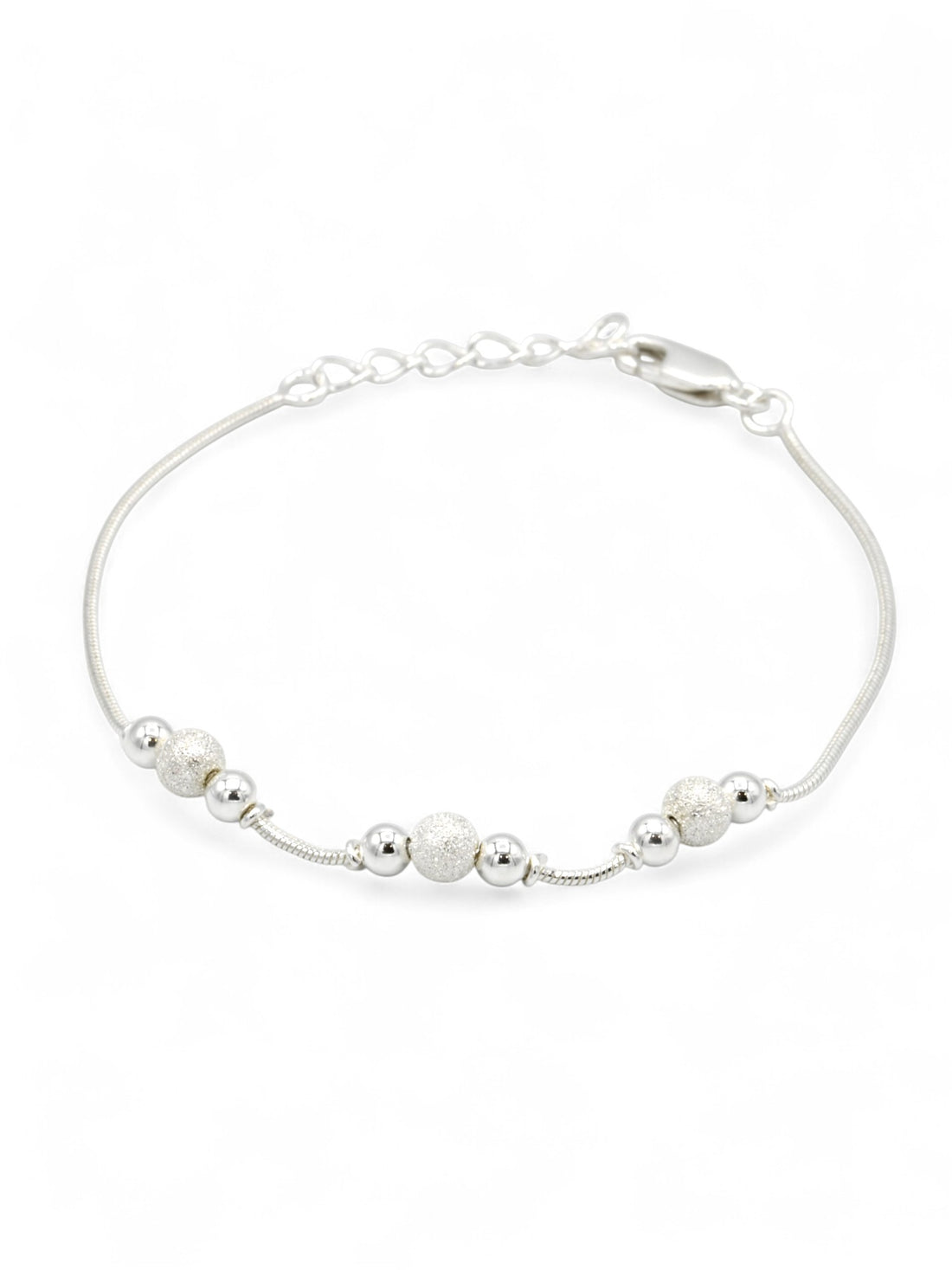 Sterling Silver Ball Ladies Bracelet - Roop Darshan