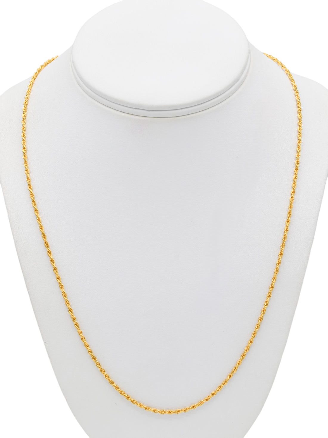 22ct Gold Hollow Rope Chain - 55 cm - Roop Darshan