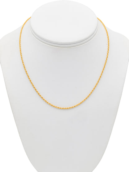 22ct Gold Hollow Rope Chain - 40 CM - Roop Darshan