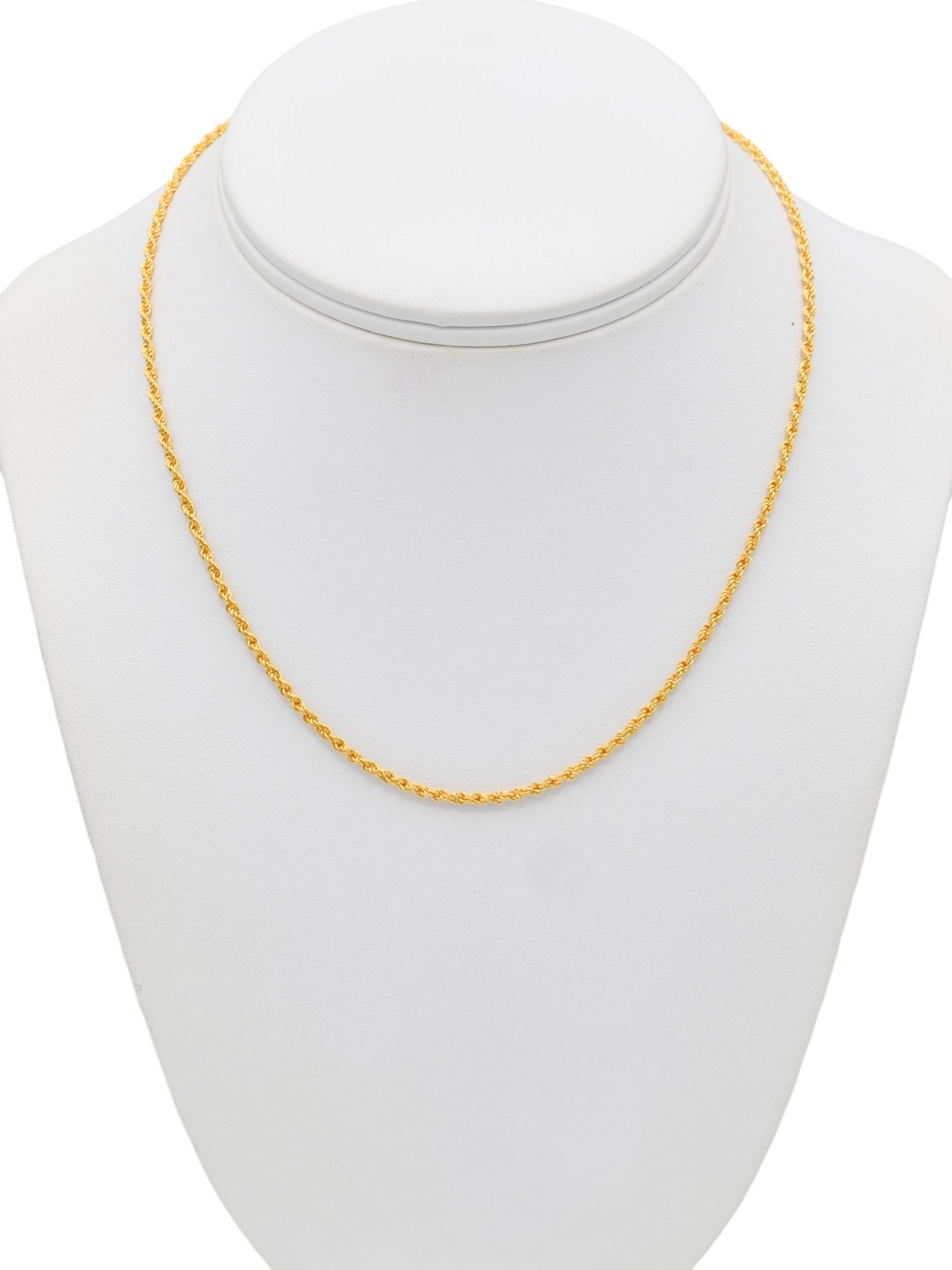 22ct Gold Hollow Rope Chain - 45 cm – Roop Darshan