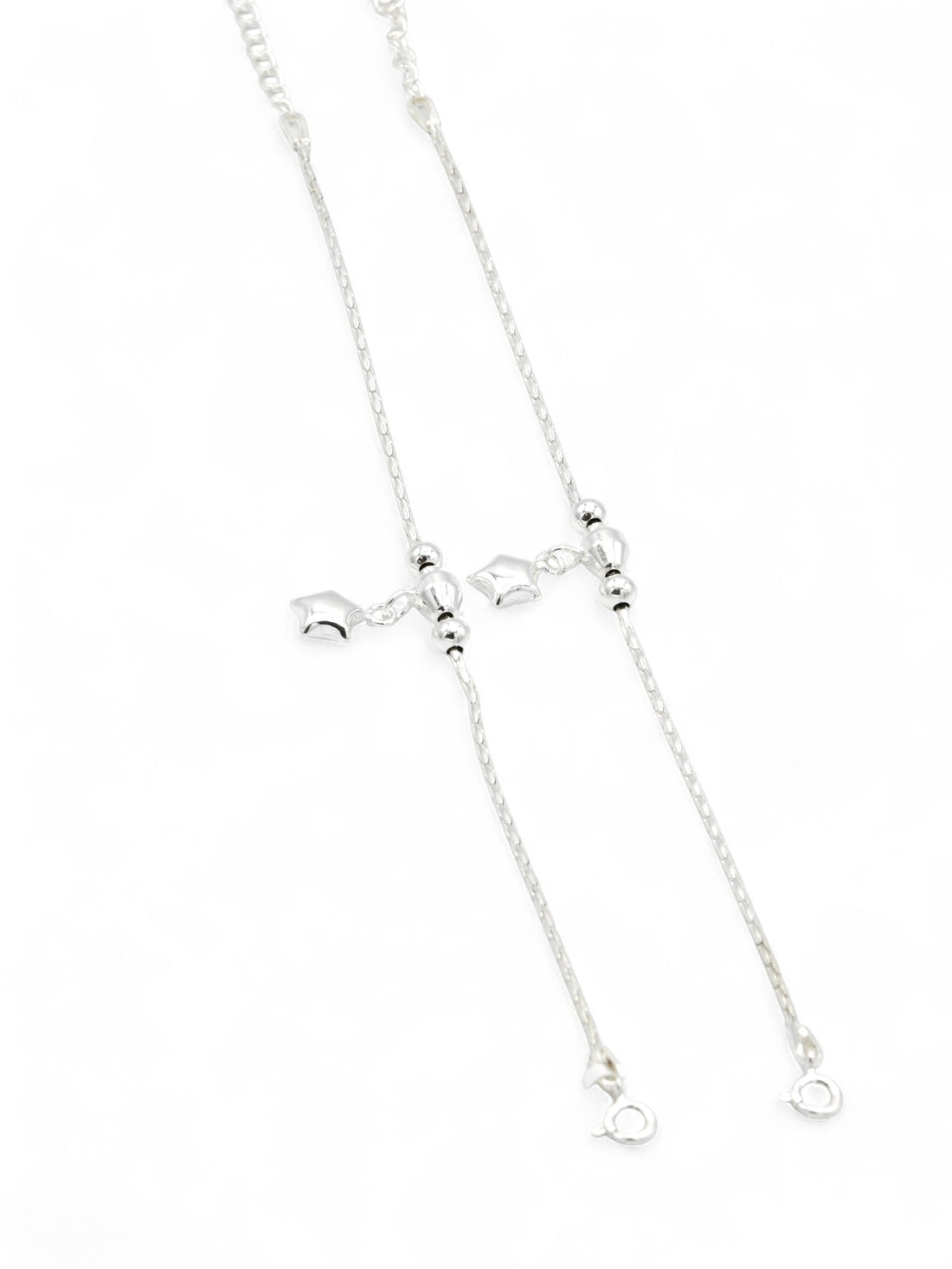 Silver Pair Girls Anklets