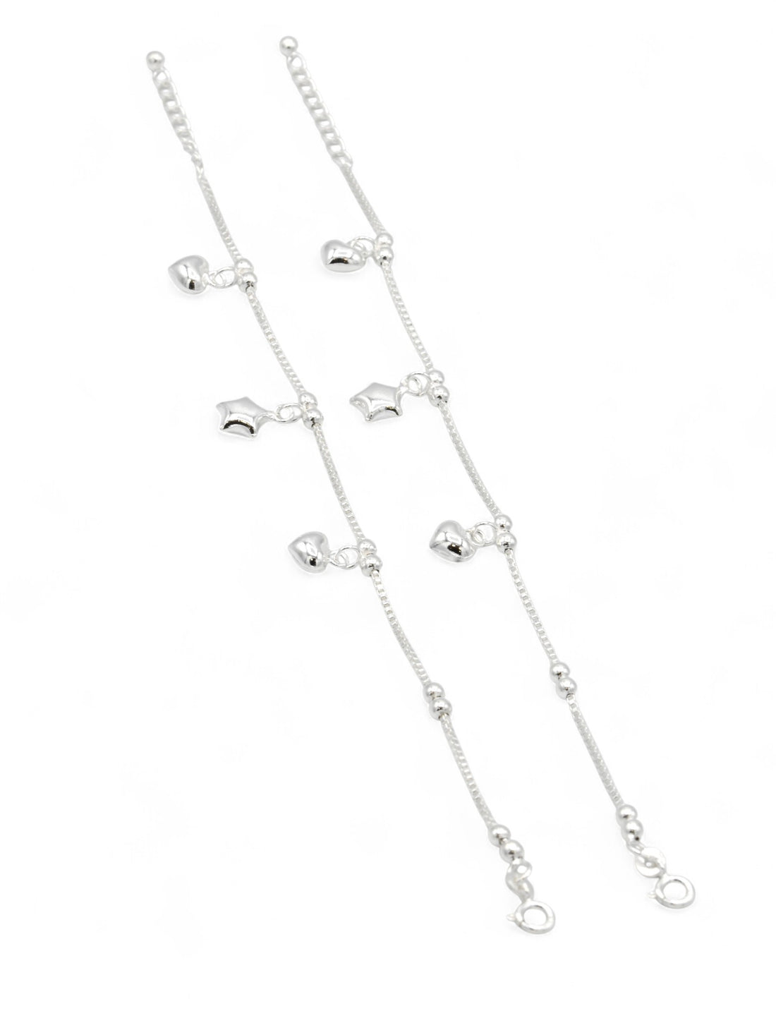 Silver Pair Girls Anklets