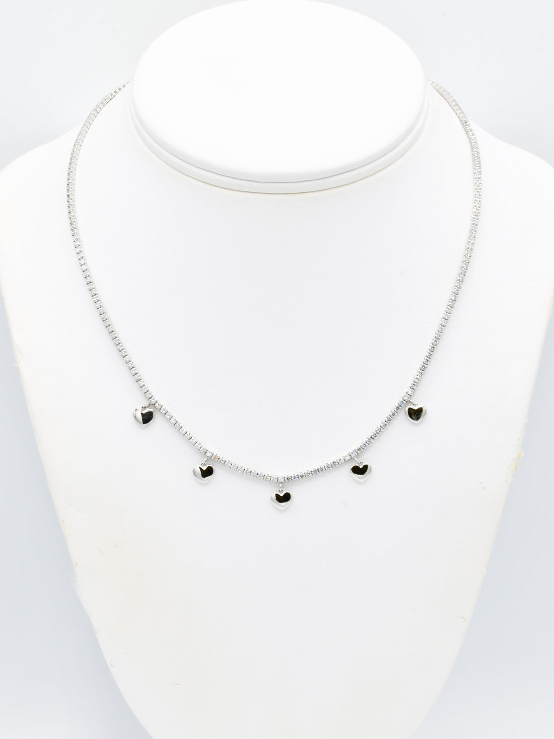 Sterling Silver CZ Heart Fancy Chain