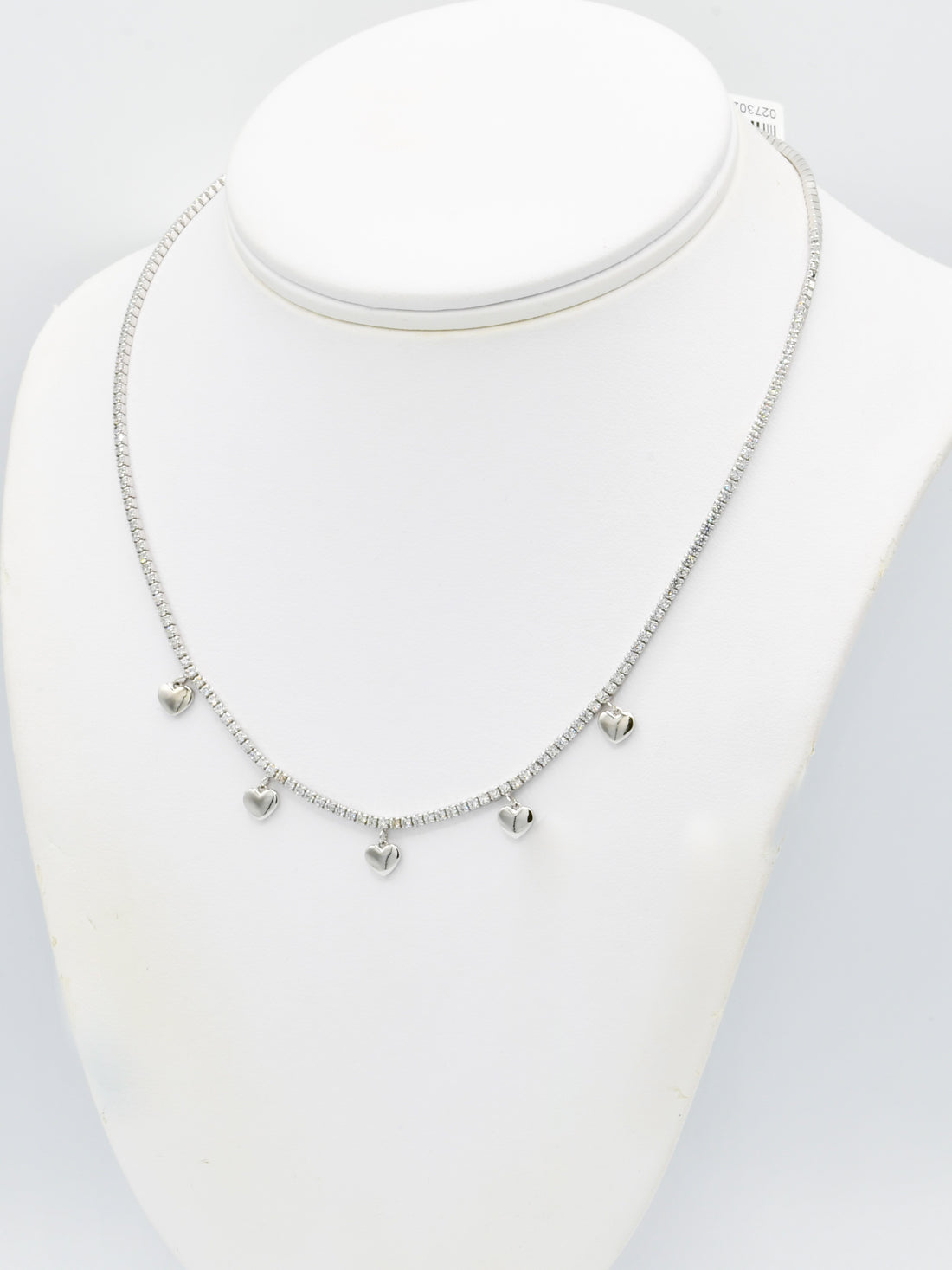 Sterling Silver CZ Heart Fancy Chain