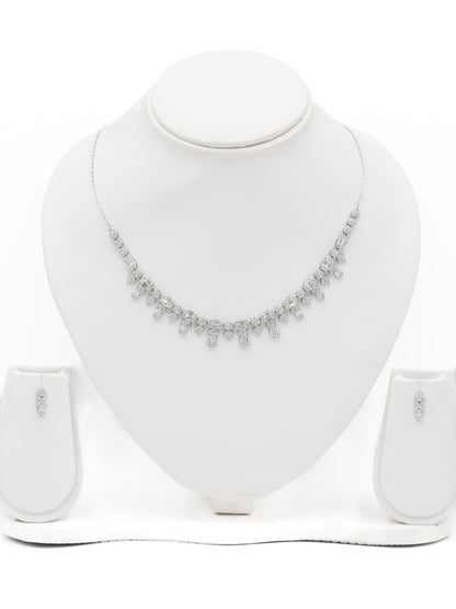 Silver CZ Necklace Set