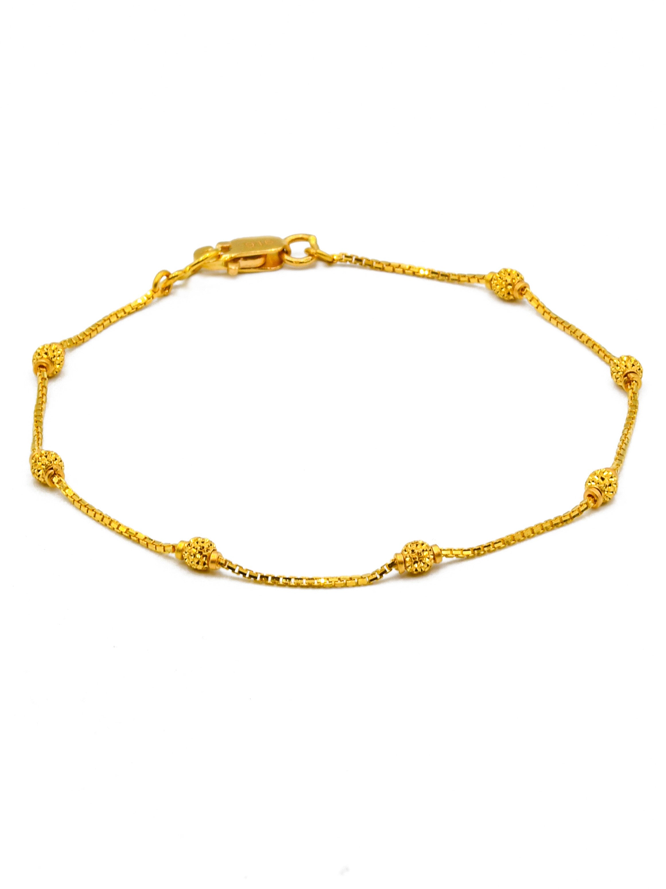 22ct Gold Ball Ladies Bracelet - Roop Darshan