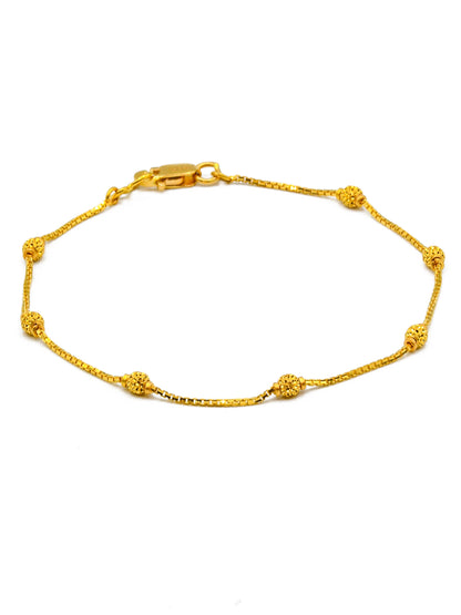 22ct Gold Ball Ladies Bracelet - Roop Darshan