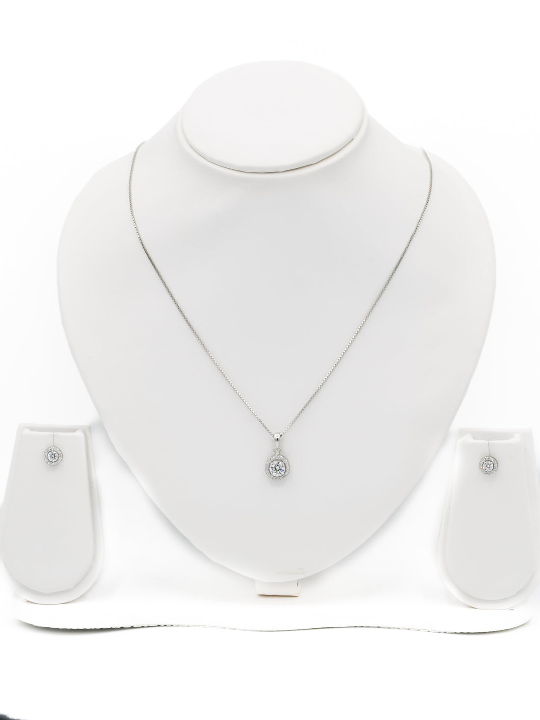 925 Sterling Silver CZ Necklace Set