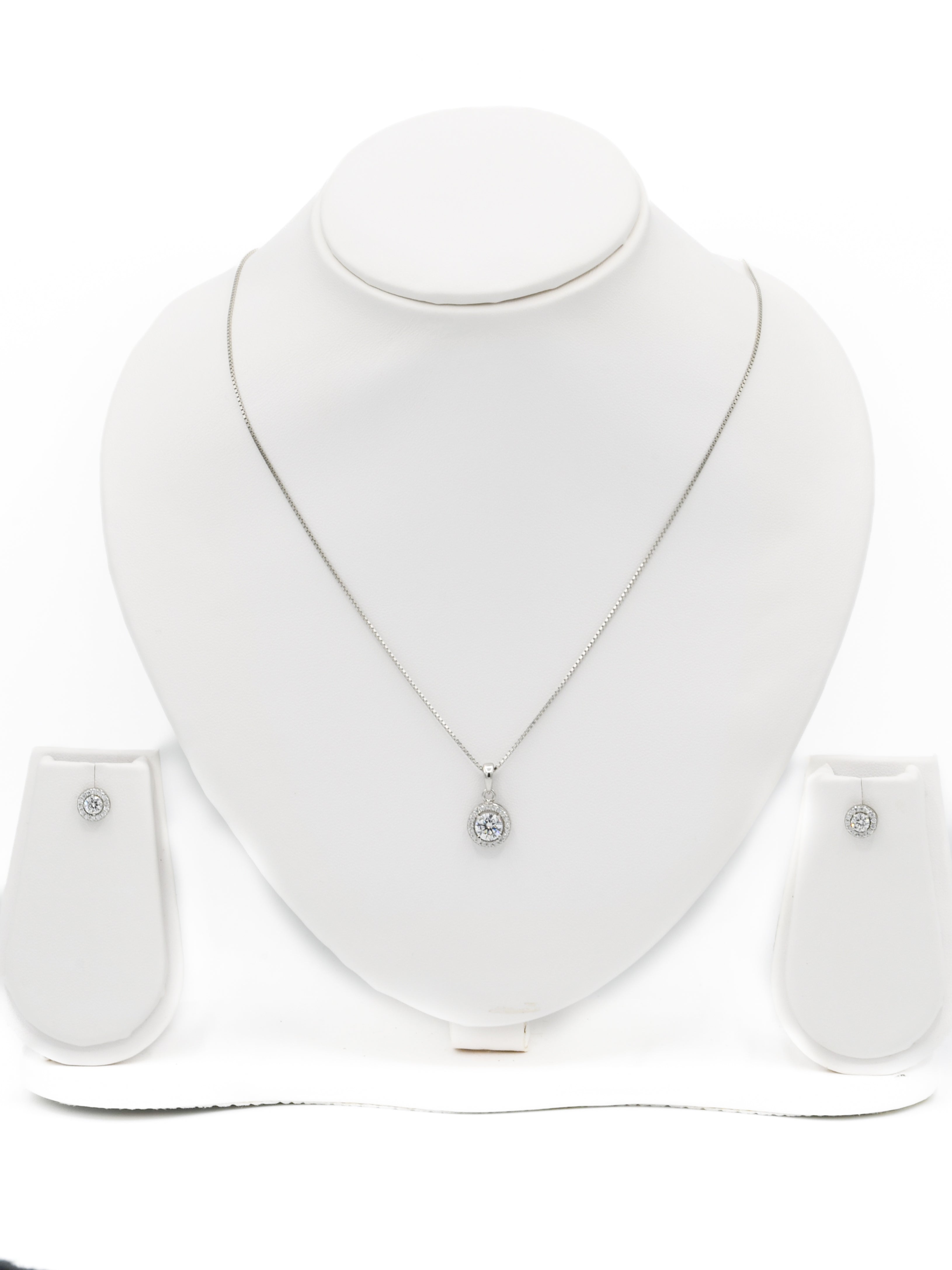 925 Sterling Silver CZ Necklace Set