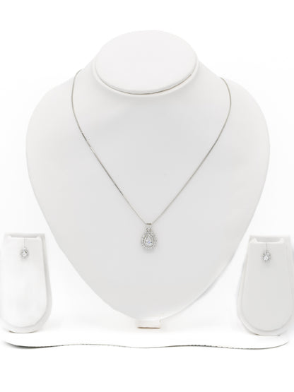 Sterling Silver CZ Necklace Set