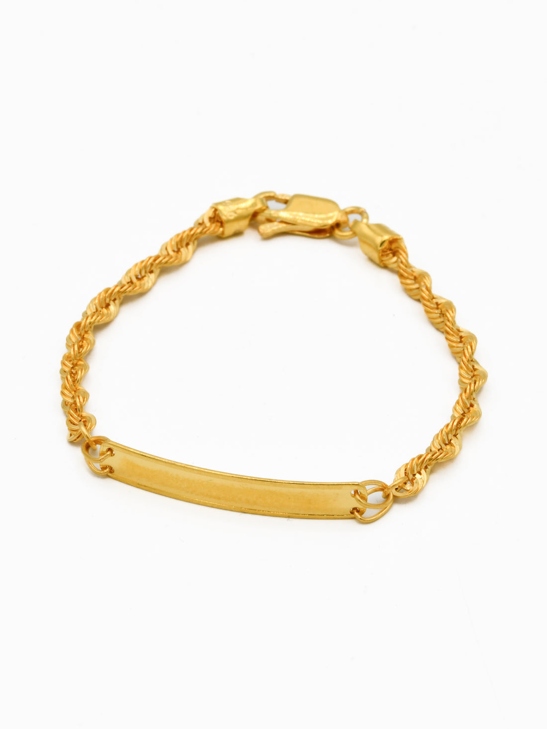 22ct Gold Hollow Rope Baby Bracelet - Roop Darshan