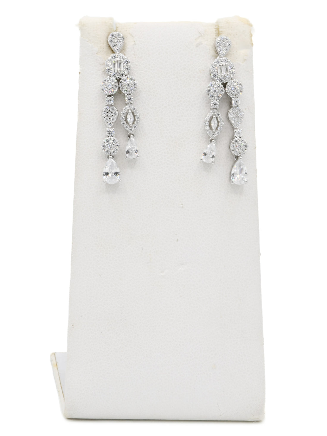 Silver CZ Necklace Set - Roop Darshan