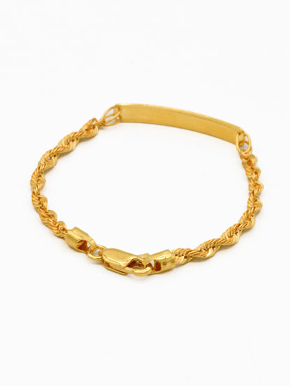 22ct Gold Hollow Rope Baby Bracelet