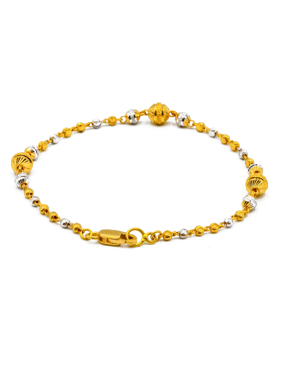 22ct Gold Two Tone Ball Ladies Bracelet - Roop Darshan