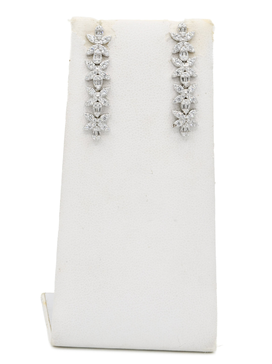 Silver CZ Necklace Set - Roop Darshan