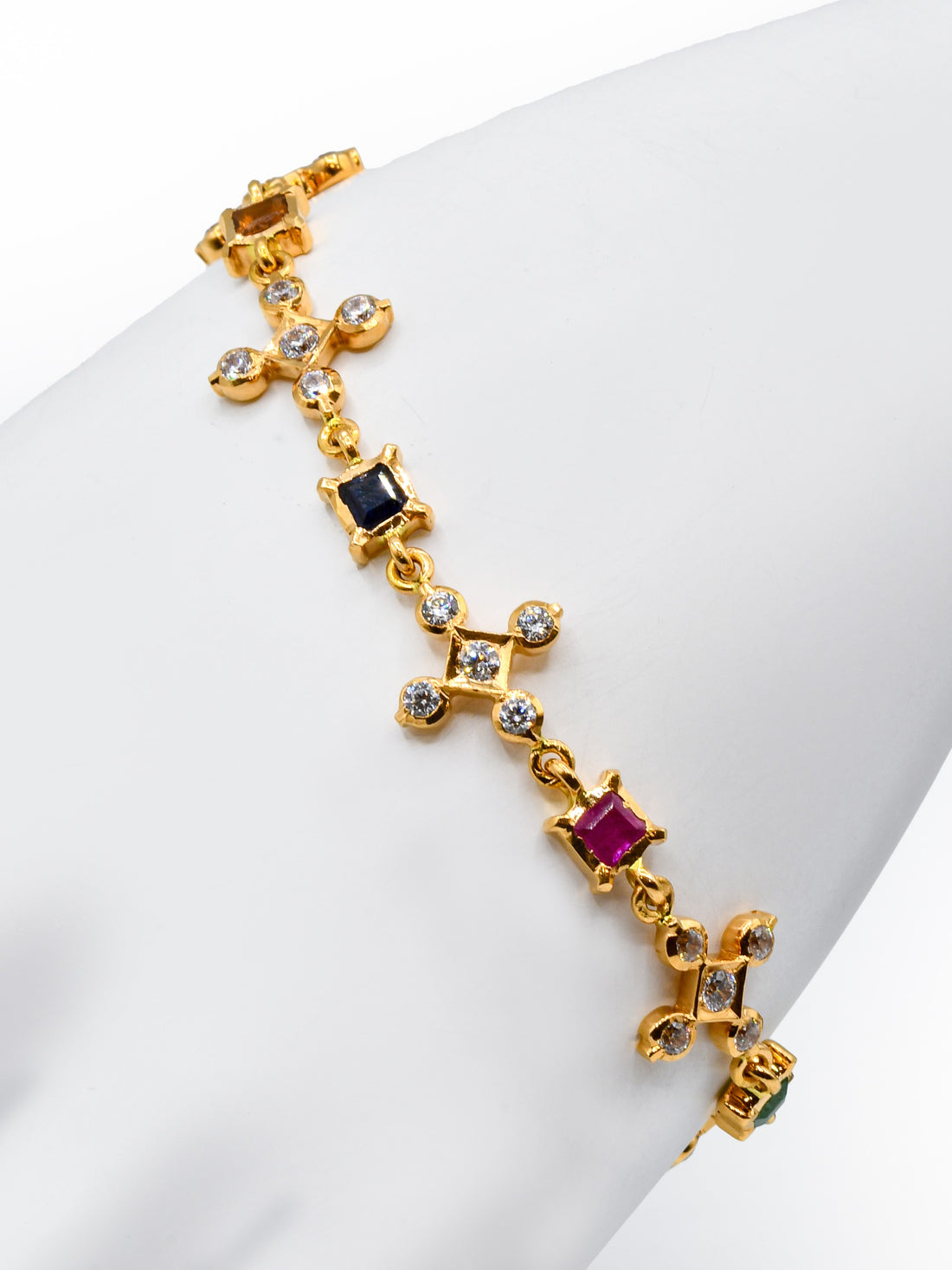 22ct Gold Navaratna Bracelet - Roop Darshan