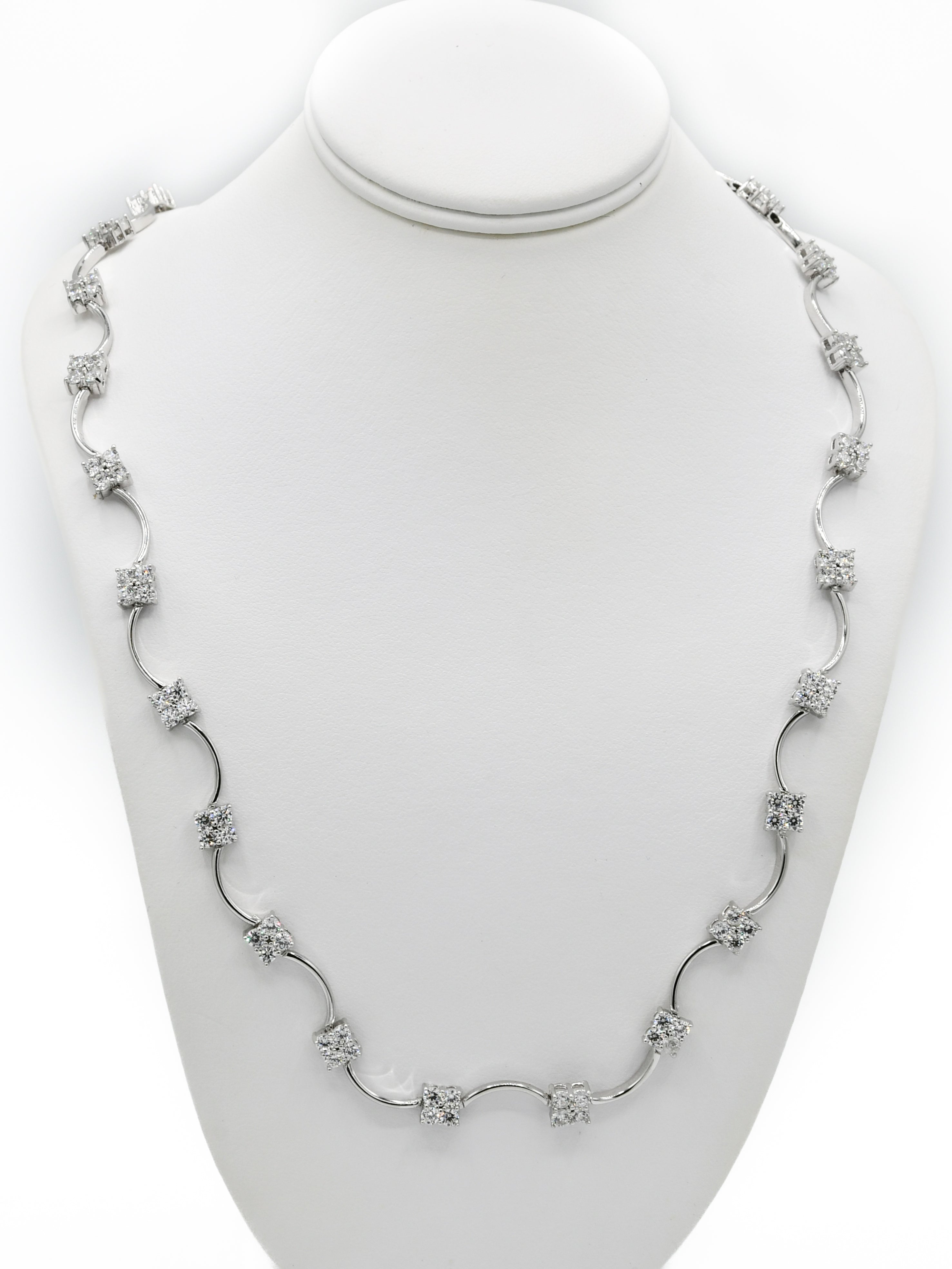 Sterling Silver CZ Fancy Chain