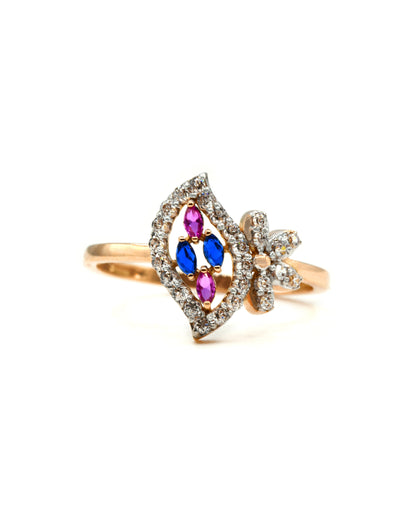 18ct Rose Gold Pink CZ Ladies Ring 1.89 GMS - Roop Darshan