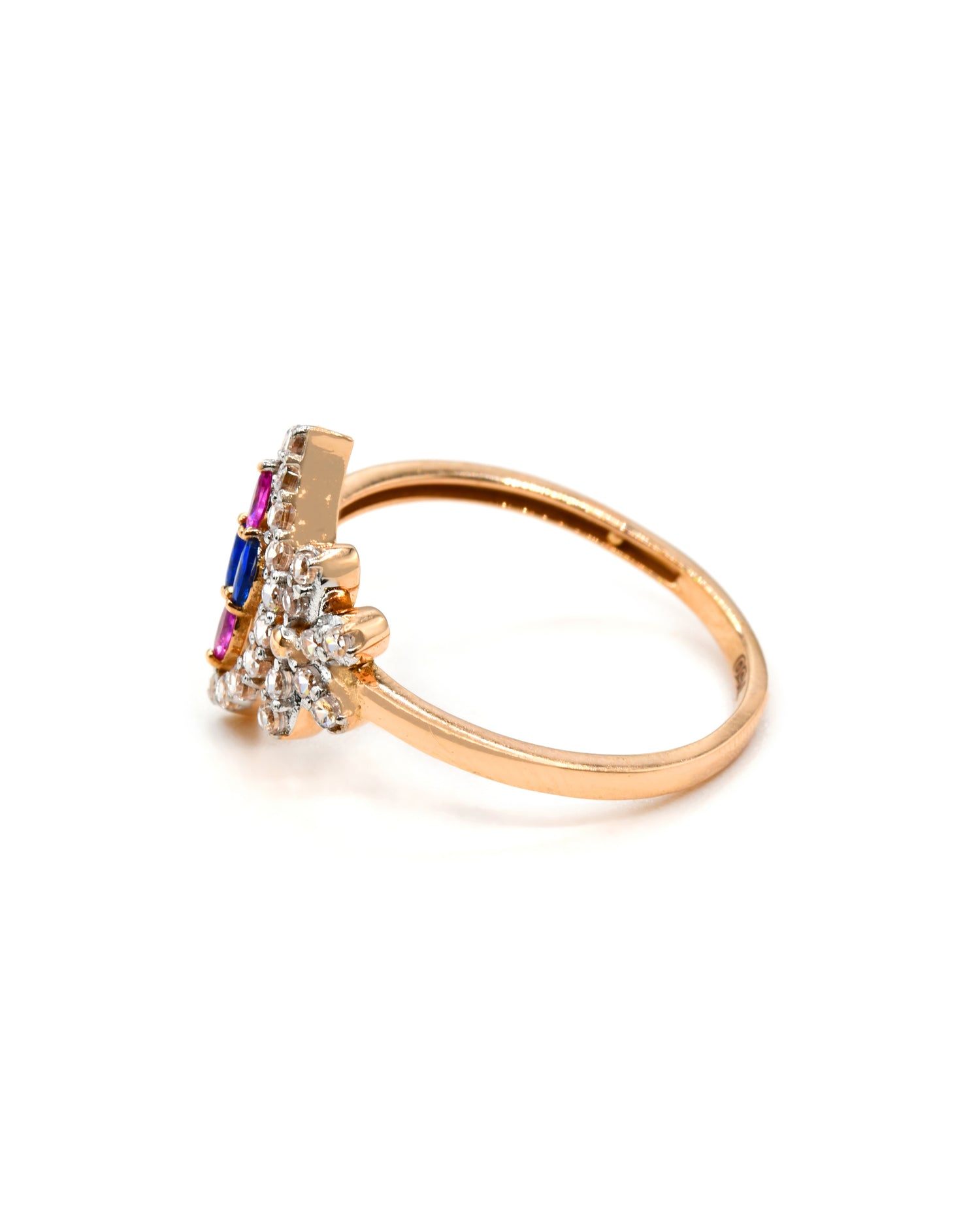 18ct Rose Gold Pink CZ Ladies Ring 1.89 GMS - Roop Darshan
