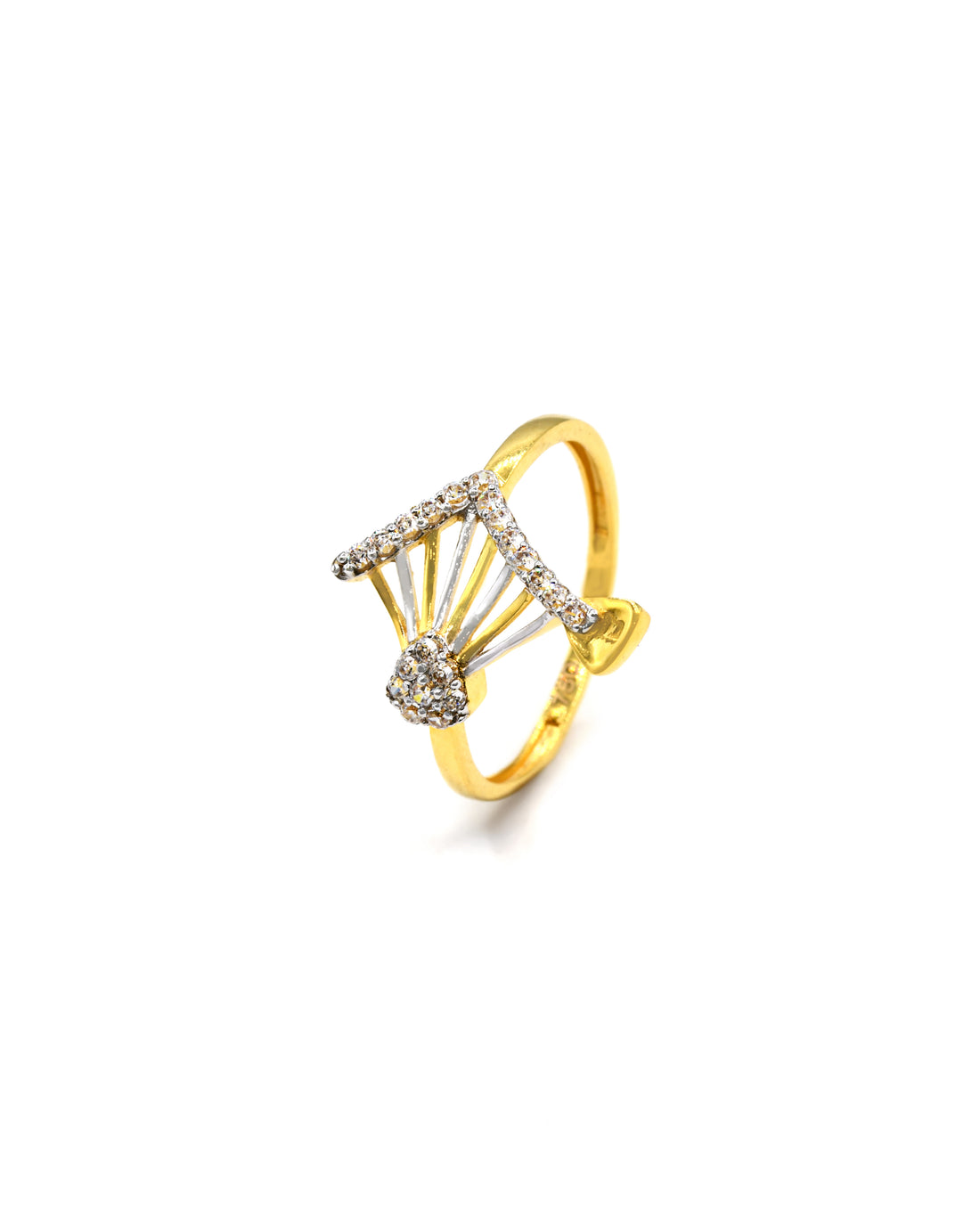 18ct Gold CZ Ladies Ring 1.58 GMS - Roop Darshan