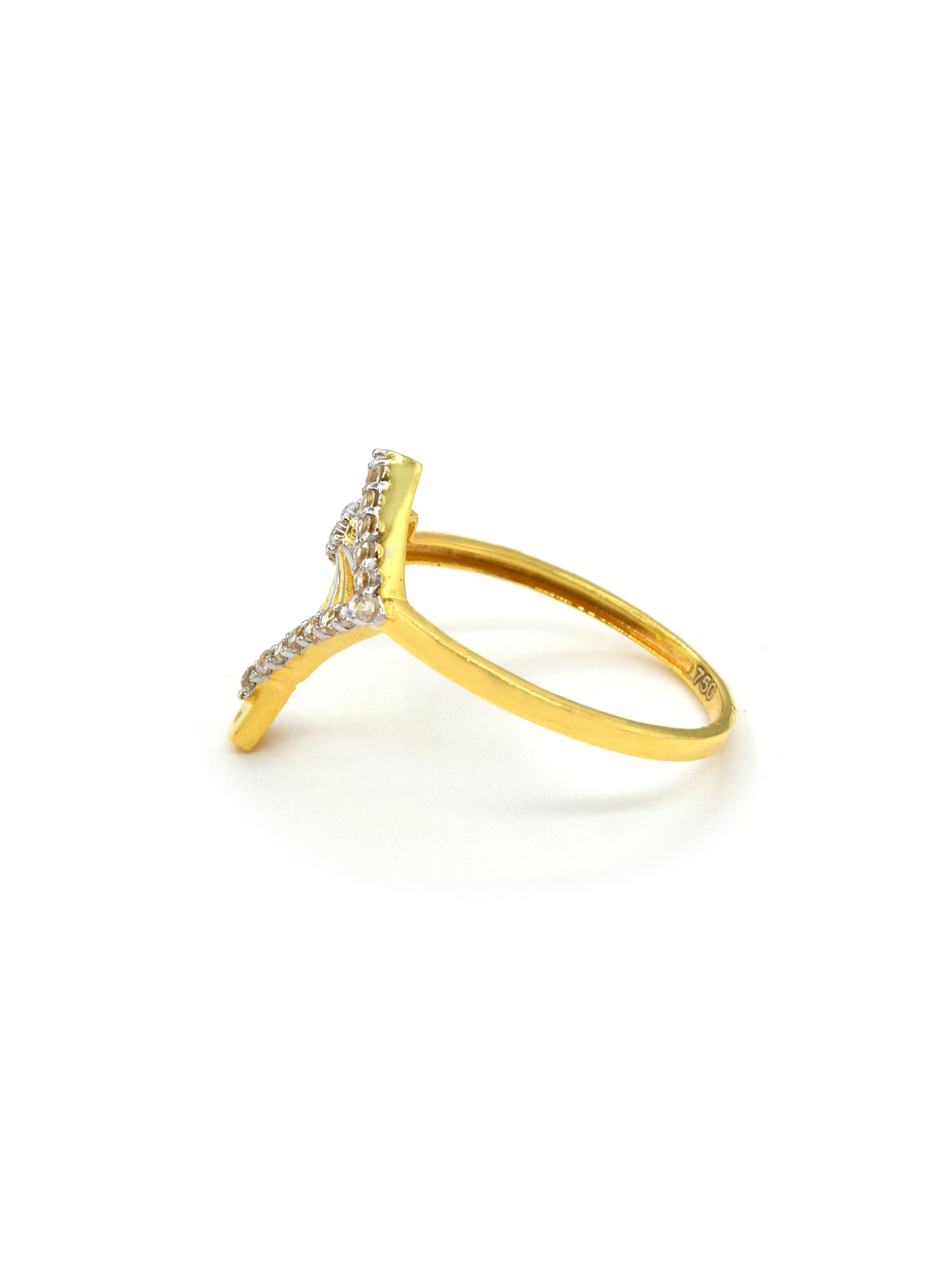 18ct Gold CZ Ladies Ring 1.58 GMS - Roop Darshan