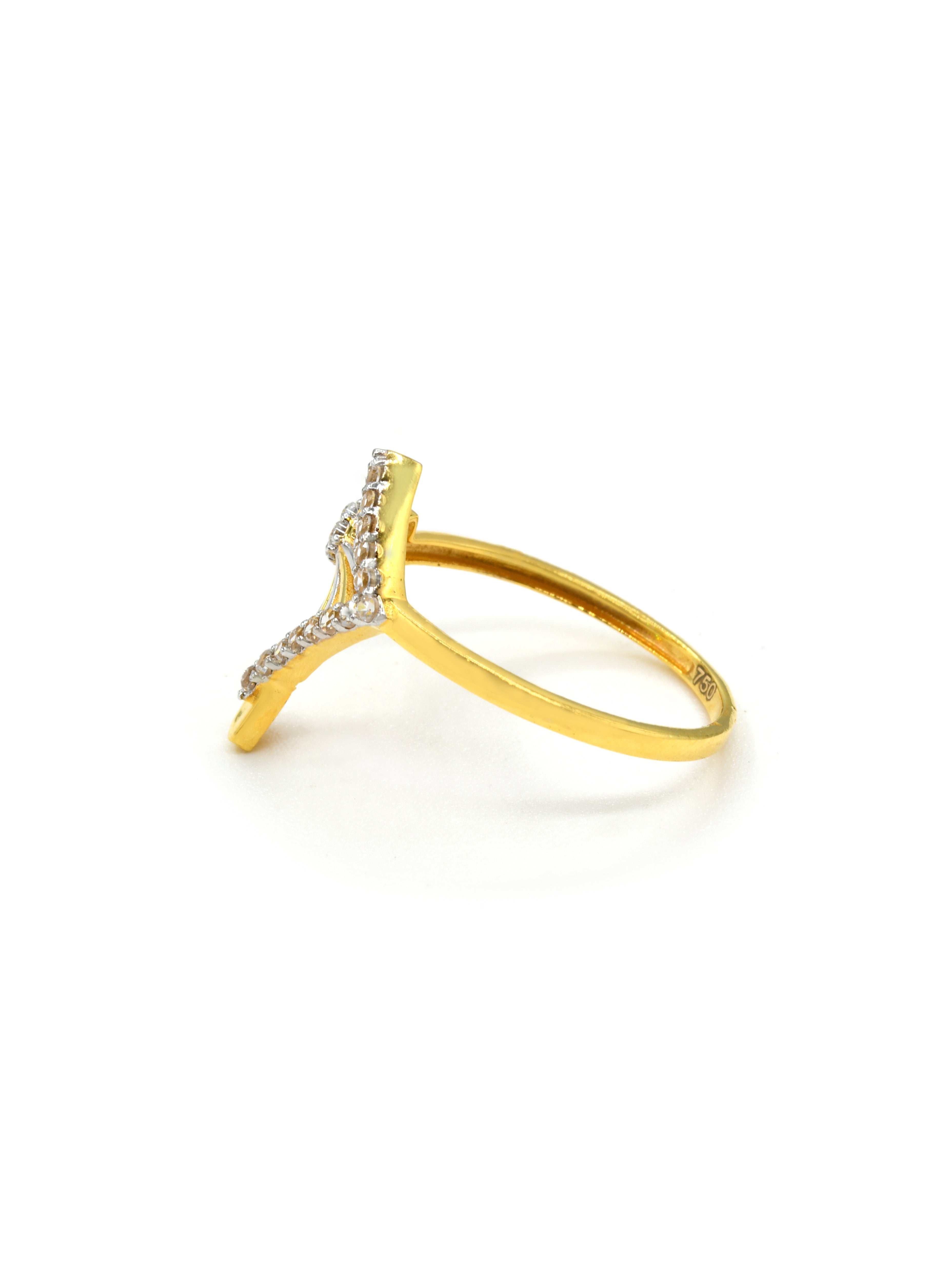 18ct Gold CZ Ladies Ring 1.58 GMS - Roop Darshan