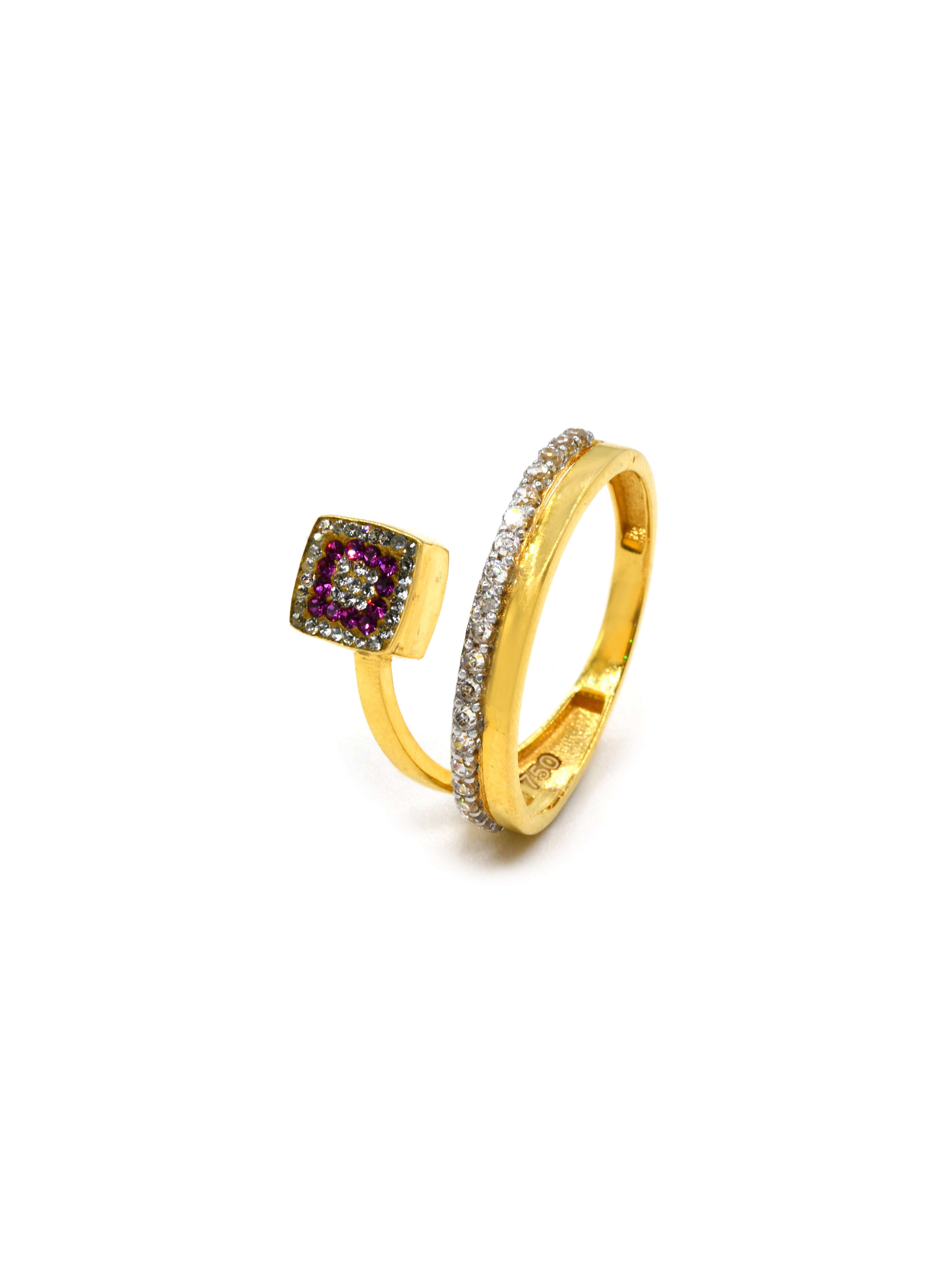 18ct Gold Pink CZ Ladies Ring 2.68 GMS - Roop Darshan