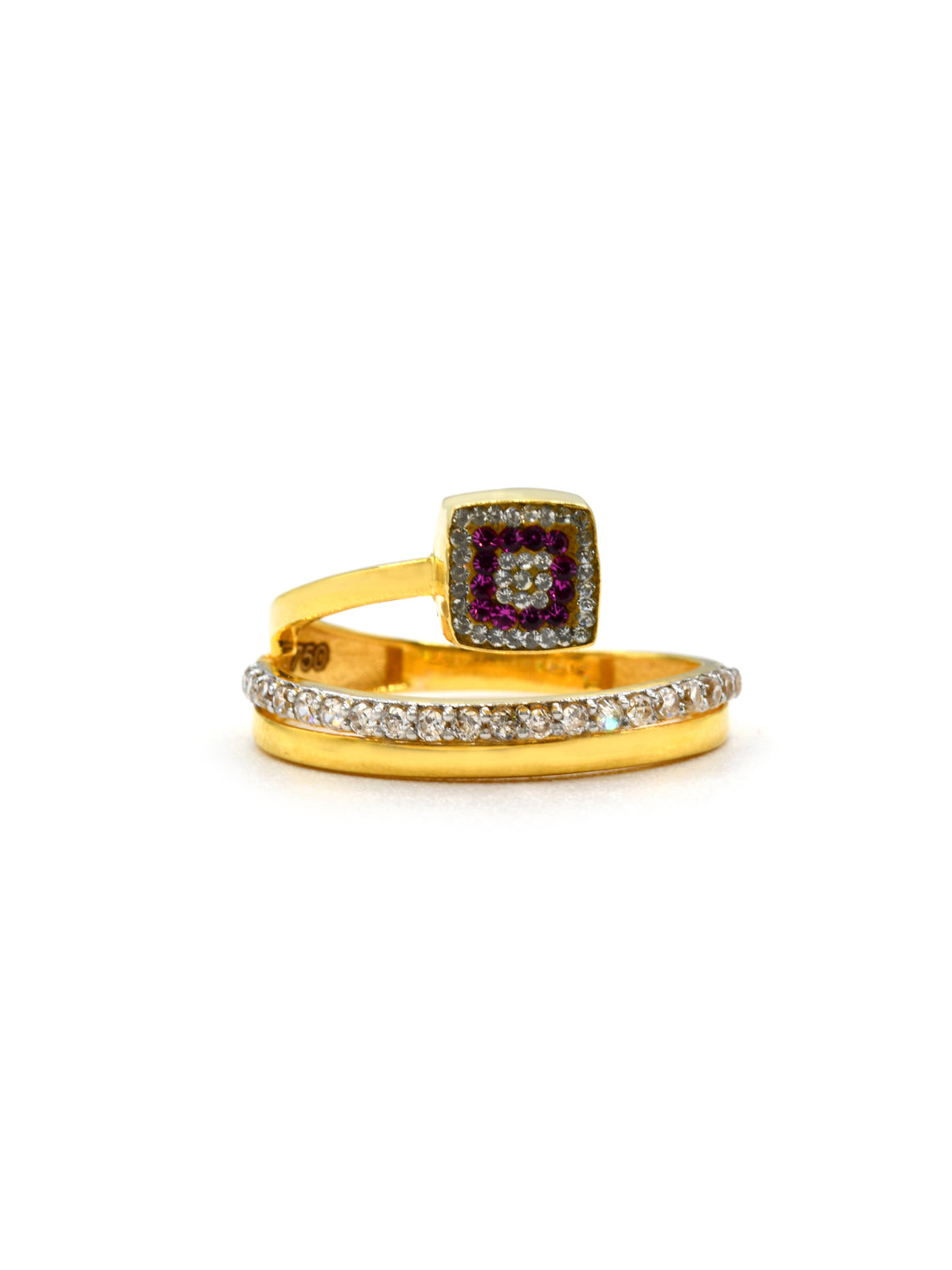 18ct Gold Pink CZ Ladies Ring 2.68 GMS - Roop Darshan